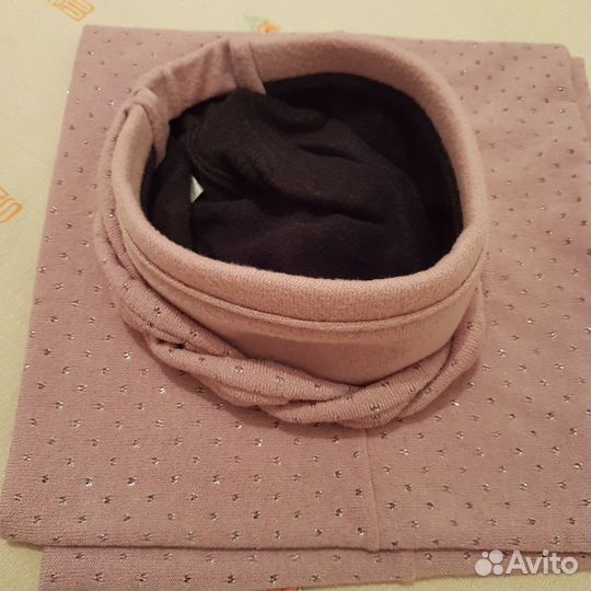 Шапка со снудом пакетом и шарф женский