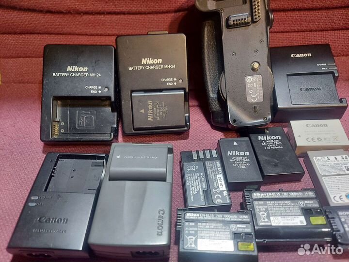 Аккумуляторы и зарядки canon,nikon и др