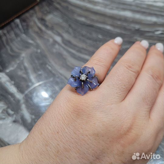 Кольцо серебро