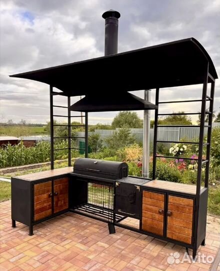 Мангалы Loft с печью и крышей