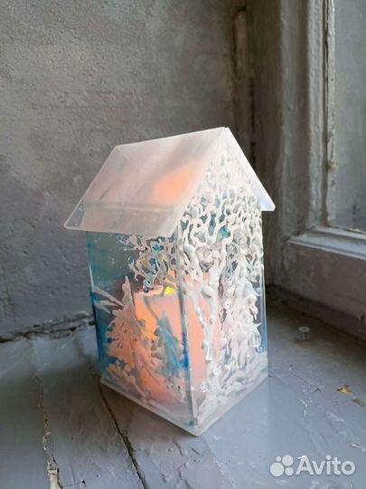 Светильник Домик из стекла