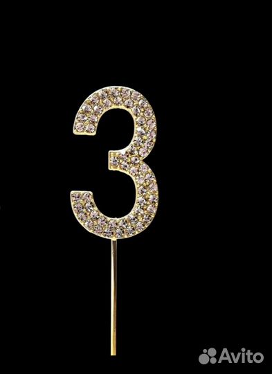 Цыфры стразами для торта 3 и 0