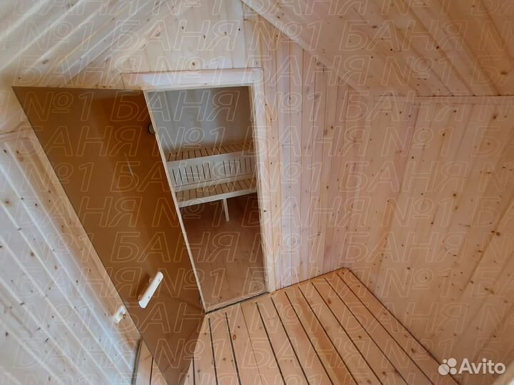 Деревянная баня с верандой под ключ