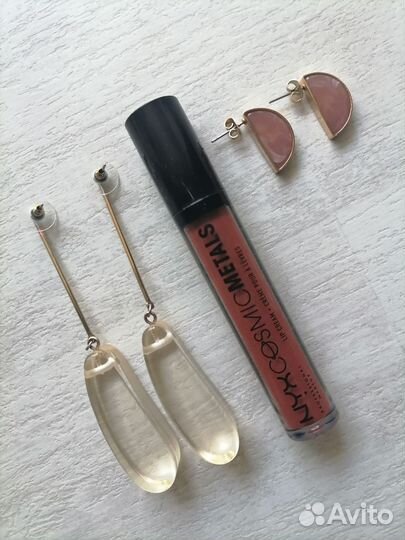 H&M ASOS серьги, NYX блеск для губ