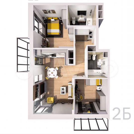 2-к. квартира, 78,4 м², 11/25 эт.