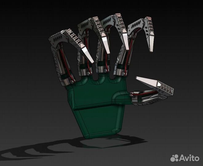 Компьютерная модель механических пальцев для 3Д пе