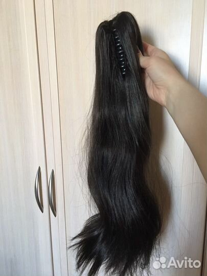 Хвост шиньон на крабе из искусственных волос