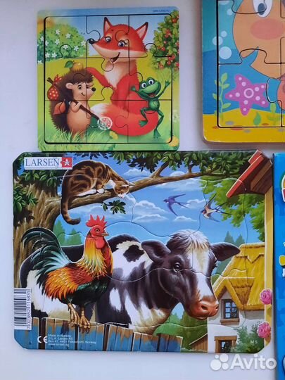 Детские пазлы larsen, деревянные, картонные