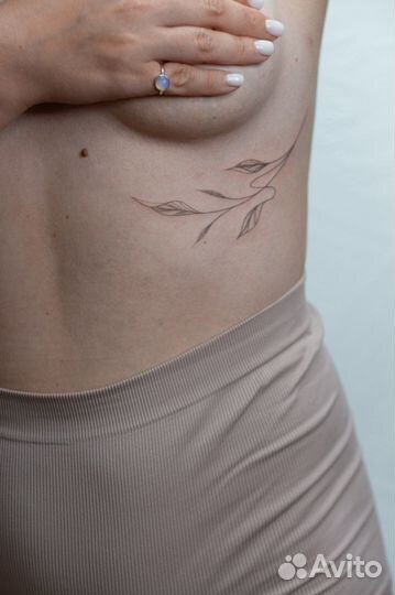 Тонкие тату без подплытия и синевы