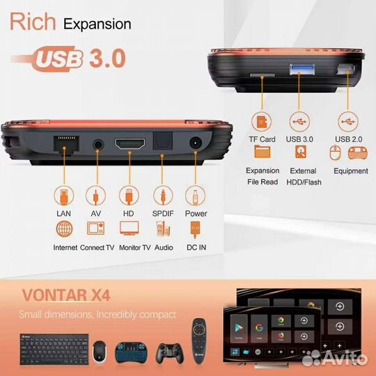 Андроид тв tv box vontar x4