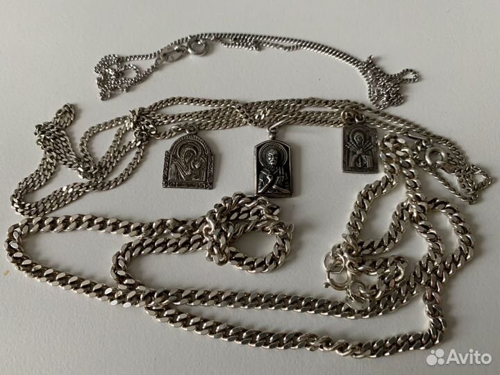 Подвески православные и цепочки серебро