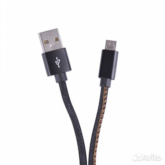 Кабель в тканевой оплетке USB - microusb 2.4A, 1 м
