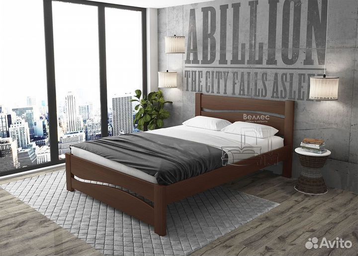 Двуспальная кровать из массива деревянная новая