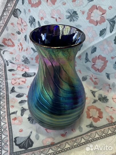 Ваза Летц Ирризированное стекло Кобальт