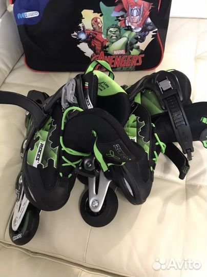 Ролики детские раздвижные размер 30-35 с сумкой