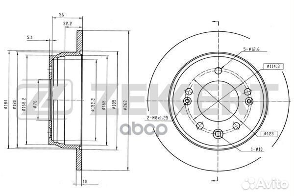 Диск торм. зад. Hyundai i30 I II 07- ix35 10