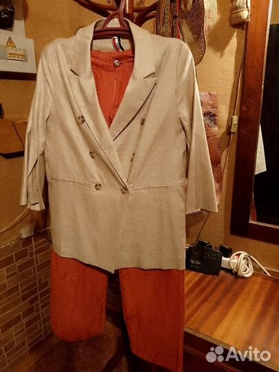 Пиджак светлый женский лен 50%