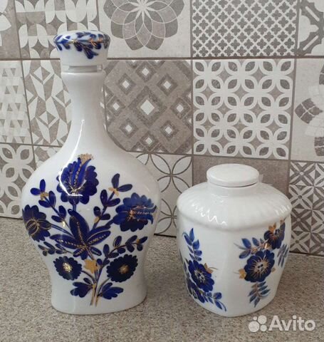 Штоф Рыба, графин. Чайница. Полонное. Винтаж