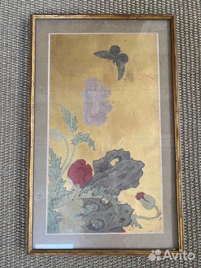 Картина. Панно. Шинуазри. Винтаж из Европы