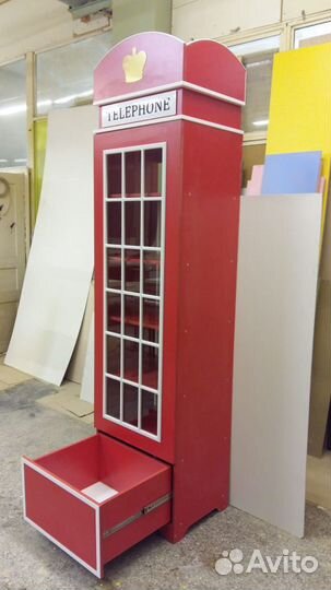 Красная Телефонная Будка Шкаф в детскую London-12
