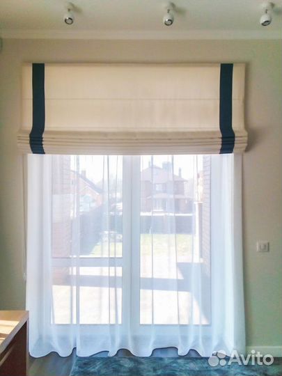 Римские шторы с тюлем