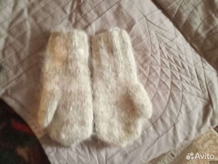 Варежки детские из собачьей шерсти