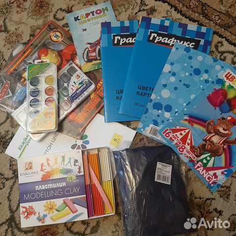 Набор для творческих работ(фартук,картон,акварель)