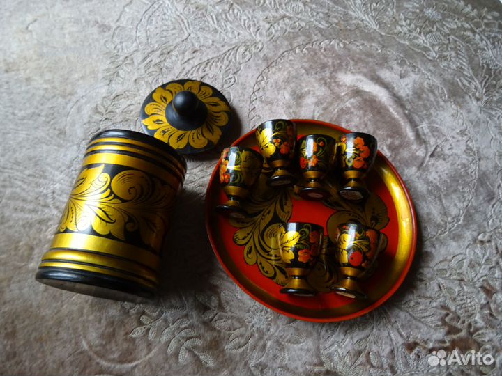 Посуда Хохлома. Коньячный набор