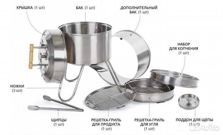 Гриль-барбекю «usva» нержавейка, пмз