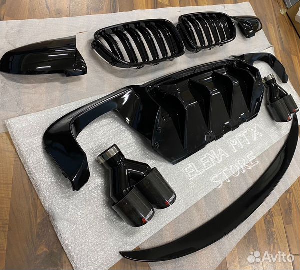 BMW F10 сет (накладки зеркал, решетка радиатора, н