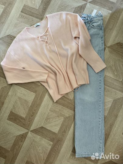 Джинсы zara 34 прямые плотные