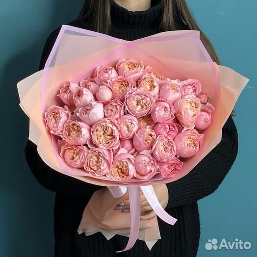 Кустовые розы 101 роза Букет роз