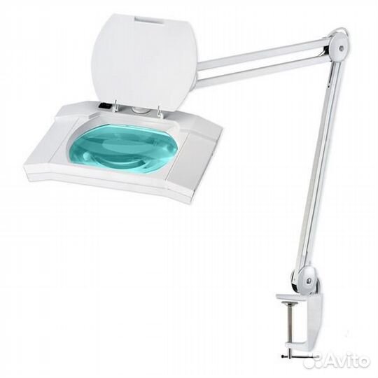 Лампа Лупа с подсветкой на струбцина
