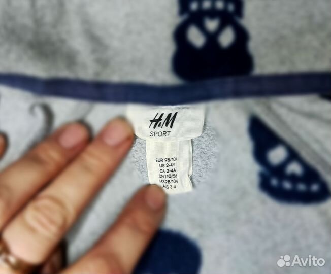 Флисовая кофта 98-104 H&M