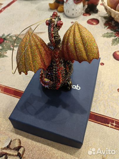 Елочная игрушка из стекла дракон