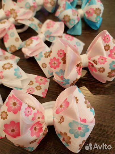Бантики для волос ручная работа