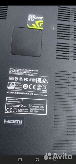 Игровой ноутбук msi gp62