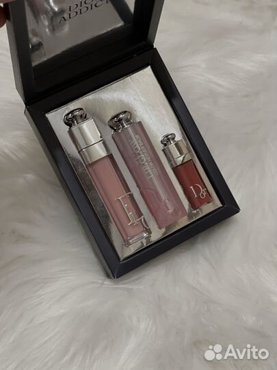 Бокс dior 3в1, dior бальзам, блеск, помада