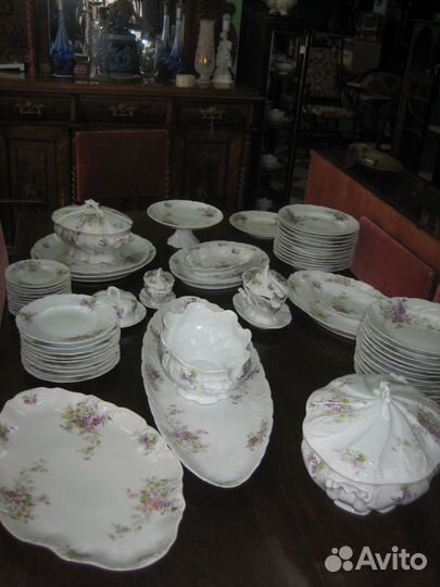 Антикварный столовый сервиз, Кузнецова 1900г