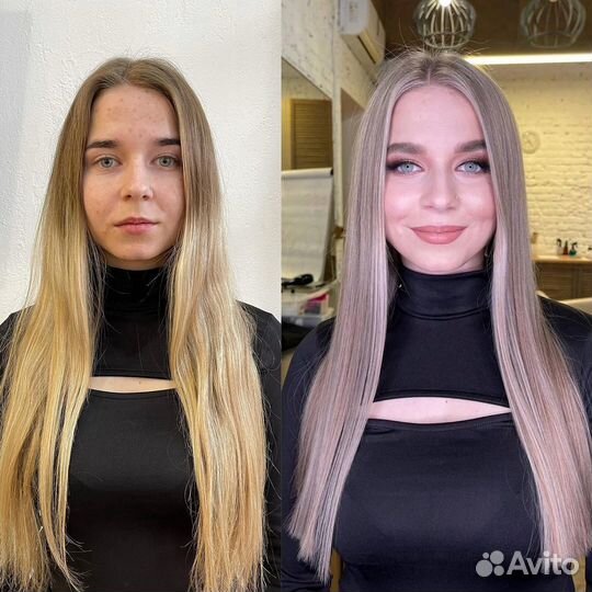 Сложное окрашивание волос, стрижка,полировка волос