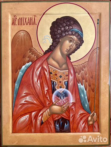 Рукописная икона «Архангел Михаил»
