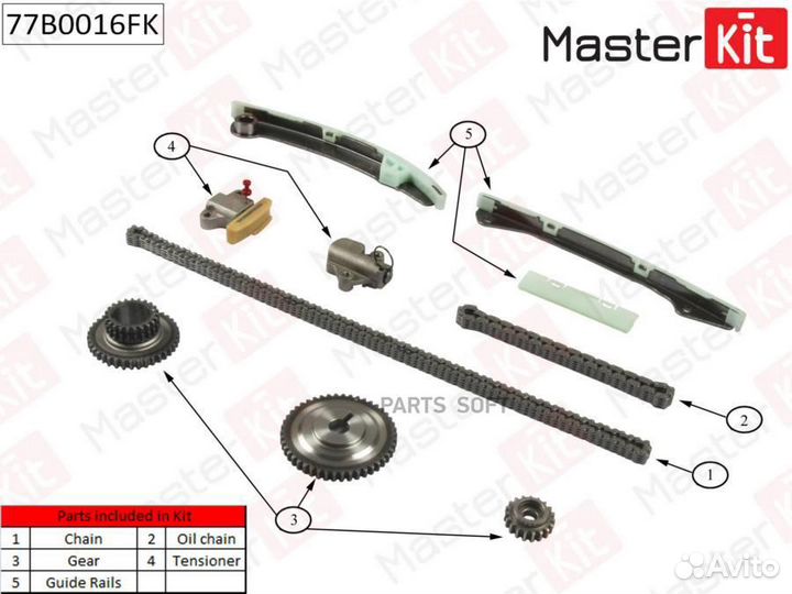 Masterkit 77B0016FK 77B0016FK к-кт цепи грм\ Nissa