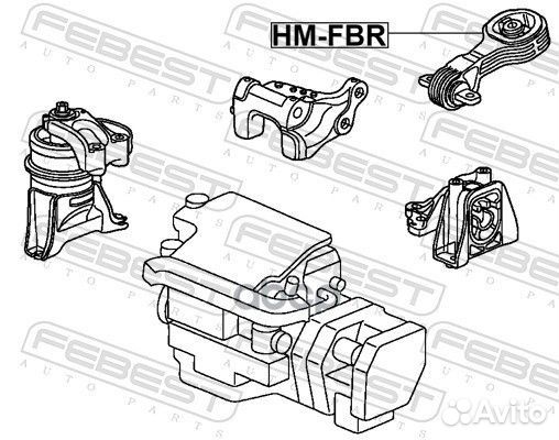 Подушка двигателя заднего/honda civic hybrid F