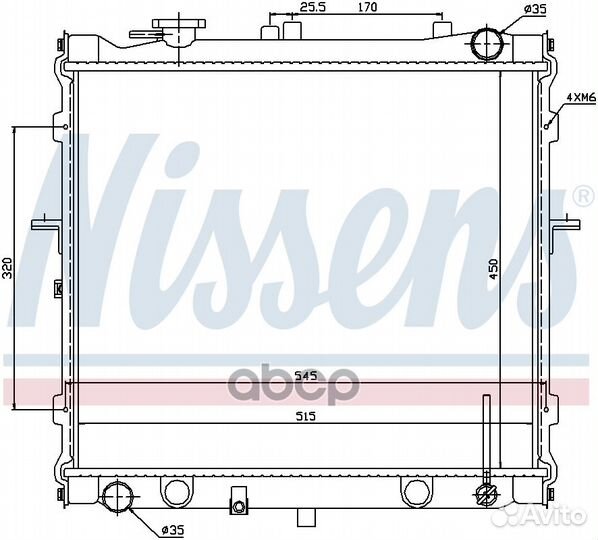 Радиатор охлаждения двигателя 66642 Nissens
