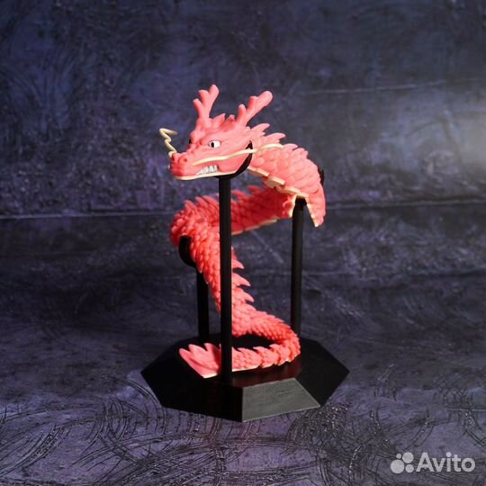 Подвижный китайский дракон со стендом розовый
