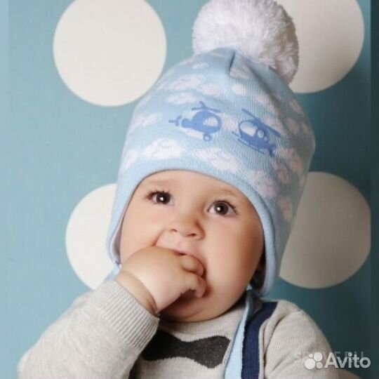 Зимняя шапка для мальчика, размер 40-42