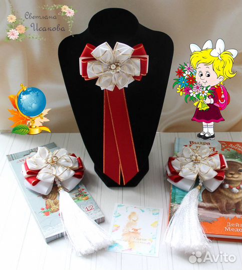 Банты для волос белые