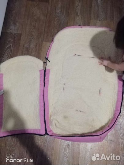 Конверт зимний на овчине в коляску