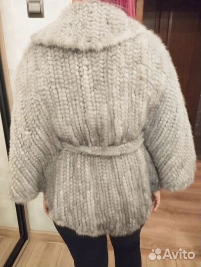 Пончо из вязаной норки