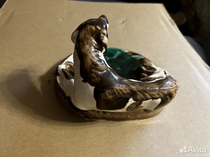 Фарфор Буды Пепельница Собака